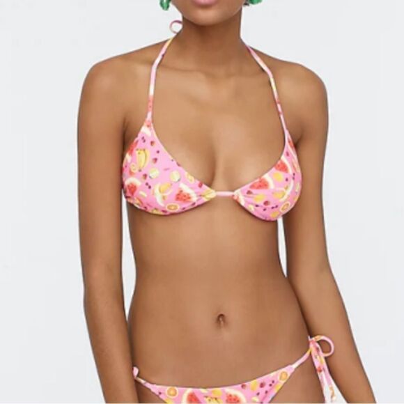 Edie Parker® X J.Crew string bikini top in fruit punch- Size Small - Picture 2 of 9